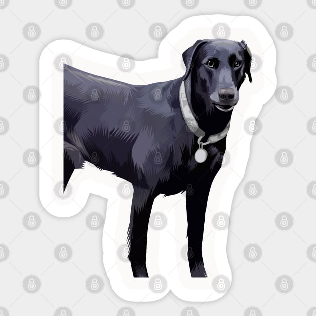 rough black dog-vector art the dog Sticker by ビーズ